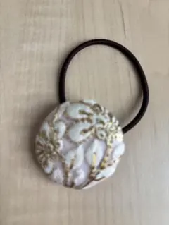 インド刺繍リボン 花柄刺繍ヘアゴム ハンドメイド