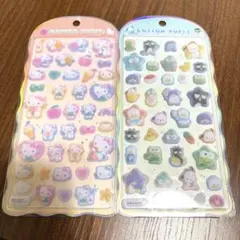 コットンパフィーシール サンリオ　はぴだんぶい キティ　2枚セット