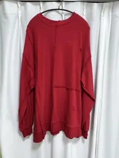 スウェット】ボロスウェット ダメージ加工 無地 ゆるだぼ XL メンズ 