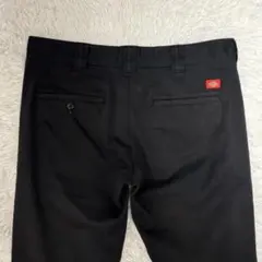 ディッキーズ　チノパン　ワークパンツ　黒　ブラック　テーパード　赤ロゴ　32