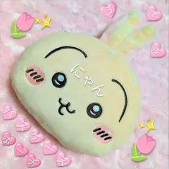 ちいかわ ぬいぐるみパスケースポーチ②うさぎ カラナビ付 リール付
