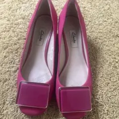 Clarks ピンク バレエフラットシューズ US8