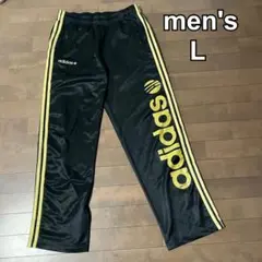 アディダスネオ　メンズ　ジャージパンツ　スポーツ　ダンス　黒　金　3本ライン　L