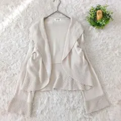 SOUP カーディガン　アイボリー　ボレロ風　Ｍ　ウール混　春先　羽織　こなれ感