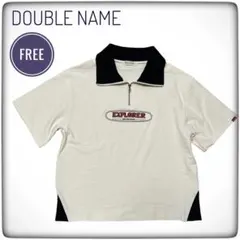 美品｜DOUBLE NAME ビック衿ハーフ ZIP半袖 白 フリー ジップのサムネイル
