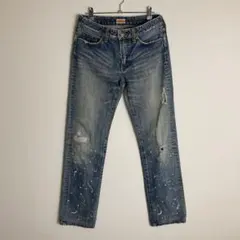 ジーンズ スウィートキャメル ダメージ ペイント 色落ち 古着【M】のサムネイル