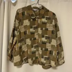 チェック柄 長袖シャツ ブラウン系