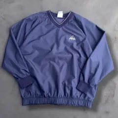 adidas golf ナイロン プルオーバー L 紺 刺繍ロゴ 古着 90s