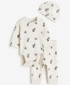 ミニーマウス ロンパース セットアップ 帽子 3点セット　総柄