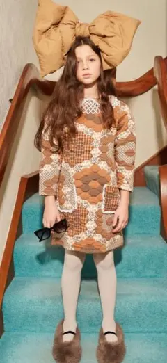 fish and kids パッチワークワンピース 4-5y FISH&KIDS 〈PATCHWORK DRESS〉 ハンドメイドのパッチワークがとても