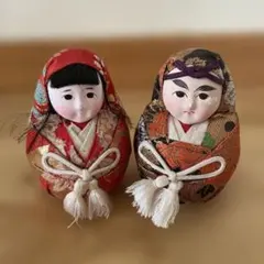 Kimekomi kokeshi昭和レトロ 木目込み人形 童男女ペア 11cm - メルカリ