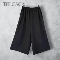 【TITICACA チチカカ】　コットンワイドパンツ　ブラック　黒　通年