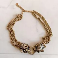 Claire's クレアーズ　チェーン　ネックレス　ヒョウ　ビジュー　ストーンのサムネイル