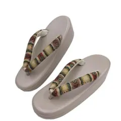 京ブランド草履・龍村美術織物の鼻緒。フリーサイズ No,27・灰梅 はいうめ台