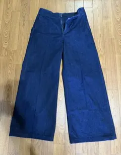 UNIQLO ワイドトラウザージーンズ　L ネイビー 股下70センチ補正済み