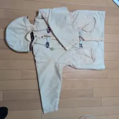 pappベージュ 中綿コート フード付き