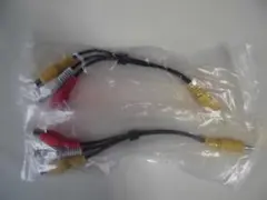 3.5mm オス-RCAメスX3（赤・白・黄）AVケーブル 3コネクタ 黒　2本