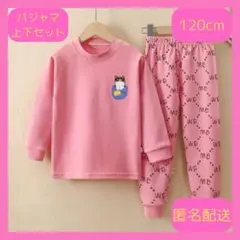 パジャマ ルームウェア上下セット 綿100％　ねこ柄　120cm　新品未使用①