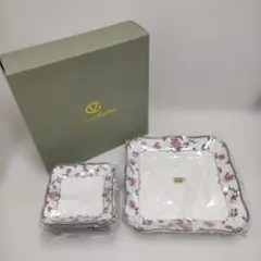 ジョバンニヴァレンティノ角皿セット 大皿 小皿 花柄 未使用 260204-6Tのサムネイル