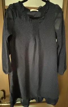 Aqua All ネイビー ドット柄 ワンピース