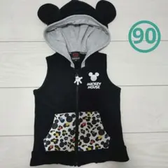 ベビードール ミッキーマウス フード付き なりきりベスト 90