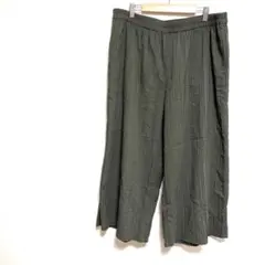 カーキ ワイドパンツ イージーパンツ ウエストゴム ゆったり　４L