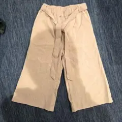 薄ピンク ワイドパンツ リボン付き