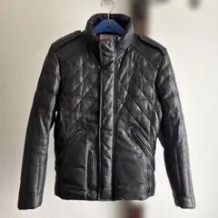 avirex レザーダウンジャケット　黒　Lサイズ