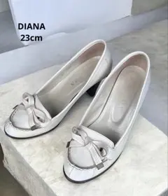DIANA ダイアナ　パンプス　フォーマル　リボン　レザー　 23cm