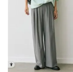 RIVE DROITE リヴドロワ 両面起毛タックワイドスラックス 38 グレー