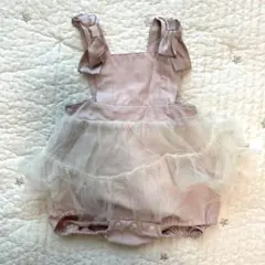 Cottoli コトリ　エプロン風チュールロンパース　70