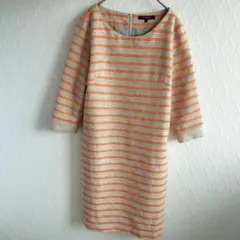 ✨美品✨LAUTREAMONT ひざ丈ワンピース ボーダーワンピース【38】上品