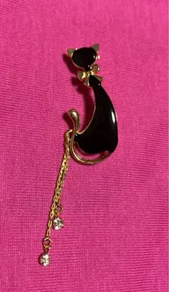 黒猫ブローチ(七宝焼)