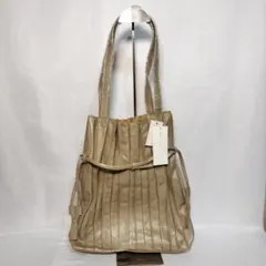 【未使用】GREEN PARKS ゴールド プリーツ トートバッグ ドロスト