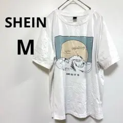 SHEIN【M】半袖Tシャツ グラフィックプリント 白