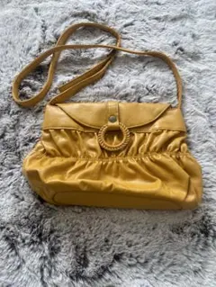 【ELLE PLANETE】イエロー ギャザー入り ショルダーバッグ