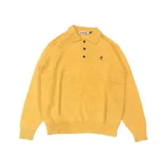 古着 イエロー ポロシャツ スタイルニット