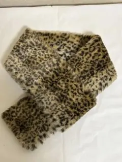 ヒョウ柄 フェイクファー マフラー