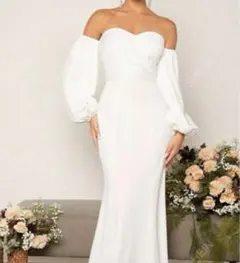 マーメイド型 オフショルダー ウエディングドレス