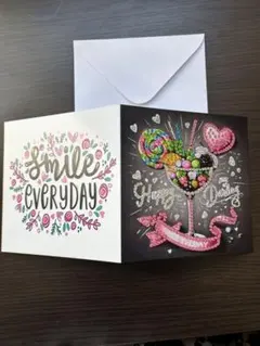 【ダイヤモンドアート完成品】バースデーカード㉙