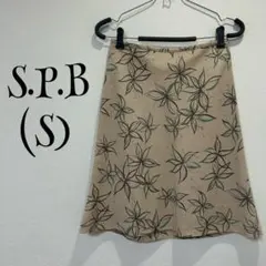 SPB/ワールド(S)スカート/台形/ベージュ/花柄/膝丈/薄手のサムネイル