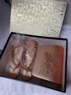 草履とバッグのセット（オレンジ系）【3】