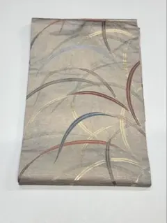 名古屋帯 ベージュ系 抽象模様