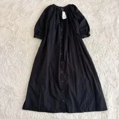 BEAMS BOYビームスボーイ リネン ビスコース ギャザー 7分袖ワンピース