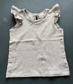 グレー フリル袖 リボン付き タンクトップ(120cm)【最終価格】