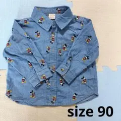 petit main Mickey Mouse 長袖シャツ 90cm