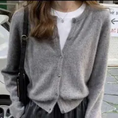 グレー　カーディガン　レディース　トップス