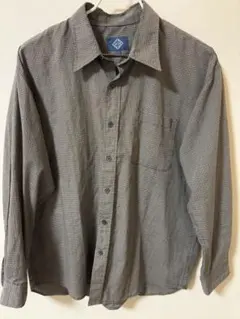 カーキ系 ブラウン チェック柄 長袖シャツ 羽織り 腰巻 春秋 ビッグシャツ