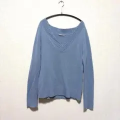 美品 Theory luxe Vネック カシミヤ 100%ニット 長袖 ブルー