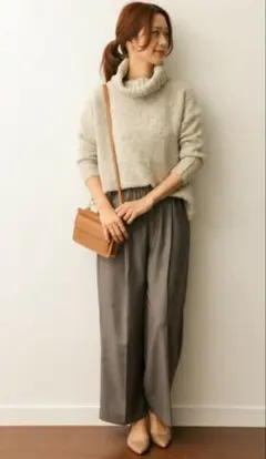 URBAN RESEARCH DOORS アルパカ混紡 タートルワイドニット